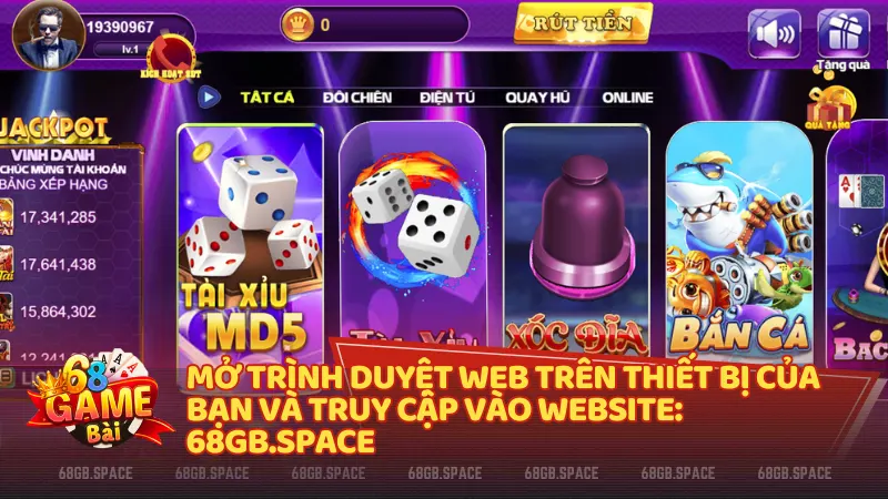 Các bước đăng nhập 68 Game Bài qua trang zqy.uk.com